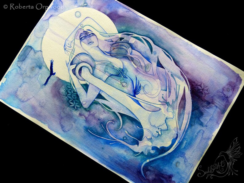 Aquarius Zodiac Goddess Art Print image 9