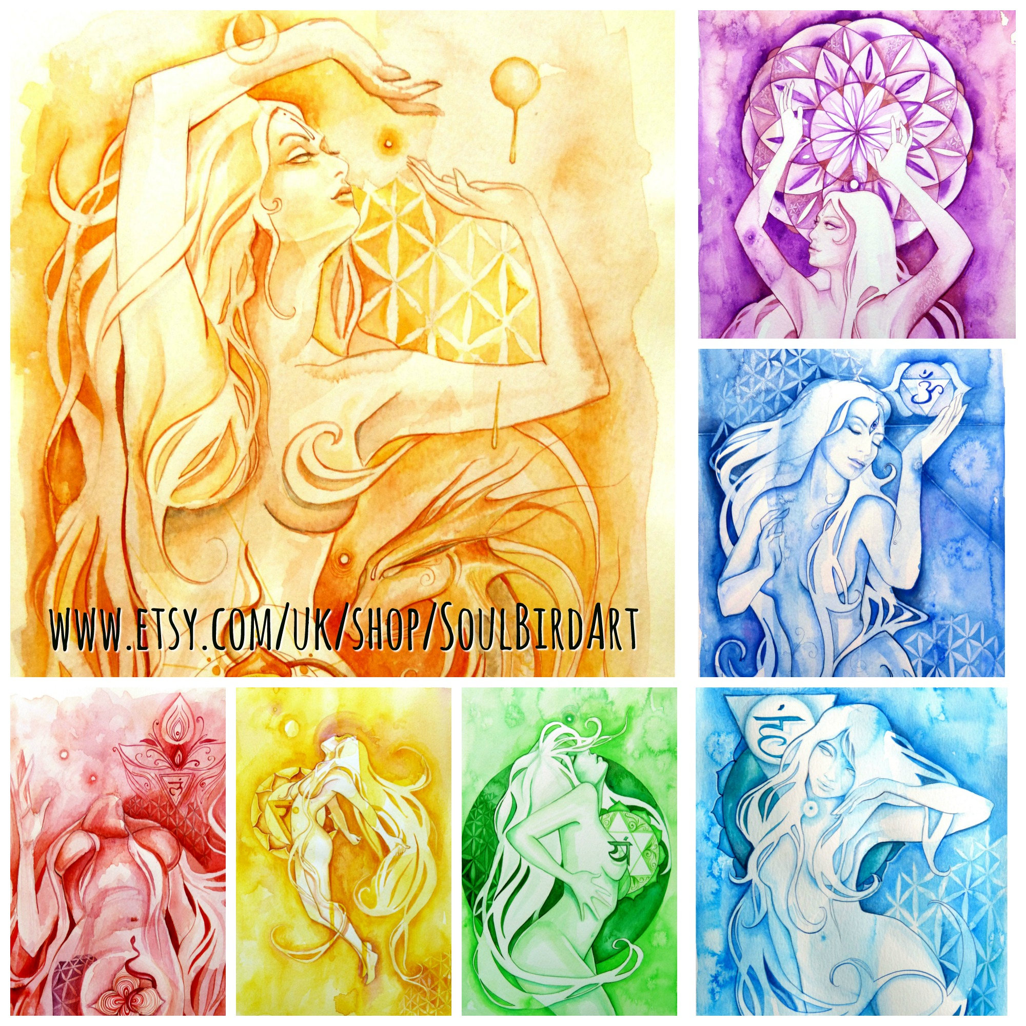 Chakra Goddess Art Print Set / Single Print Etsy
