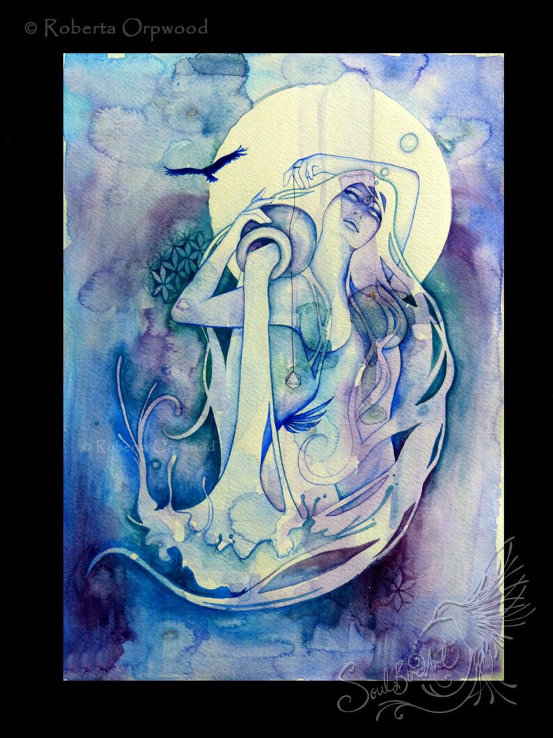 Aquarius Zodiac Goddess Art Print image 8