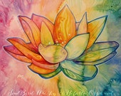 Rainbow Chakra Lotus Flower Art Print