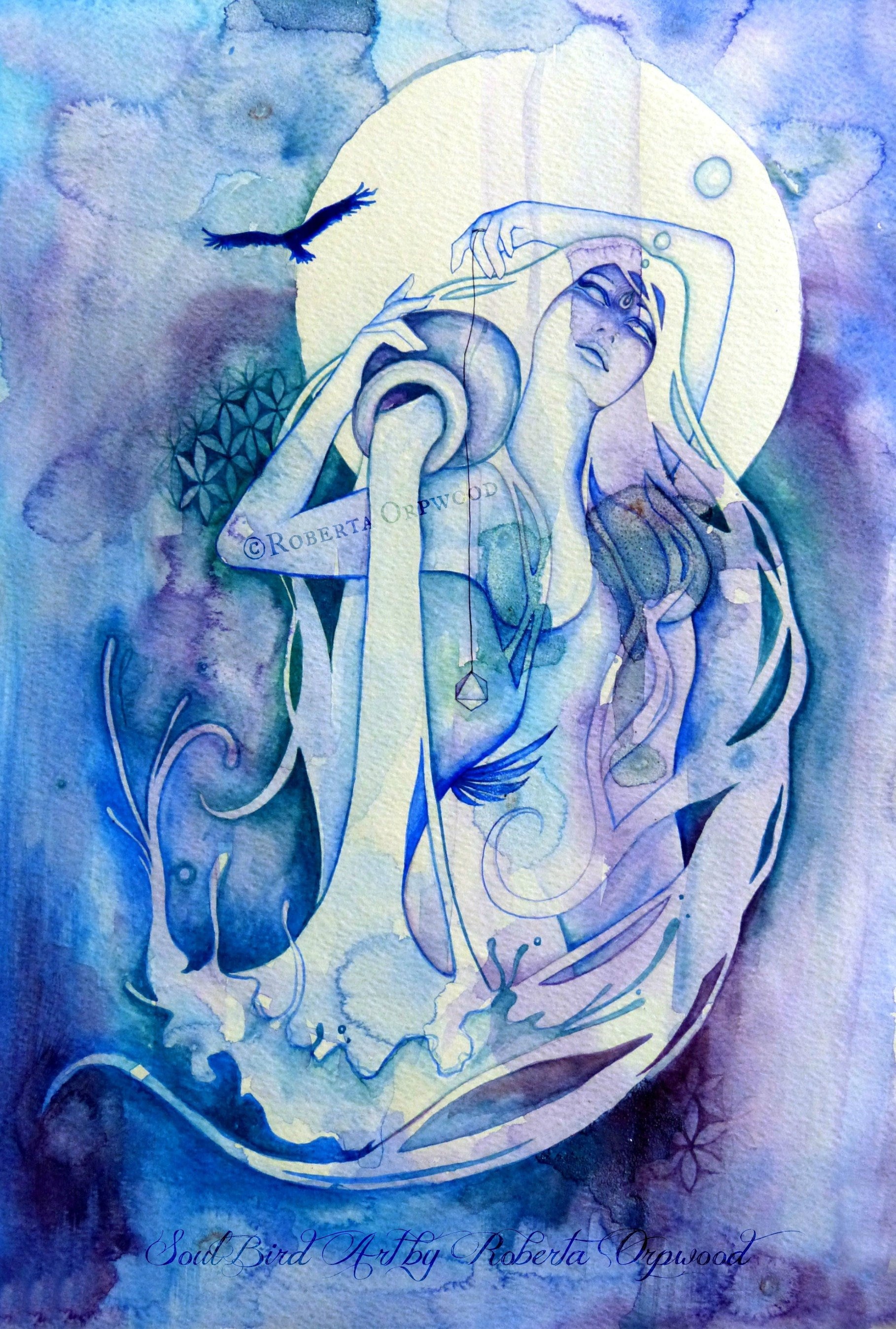 Aquarius Zodiac Goddess Art Print / A4 Etsy