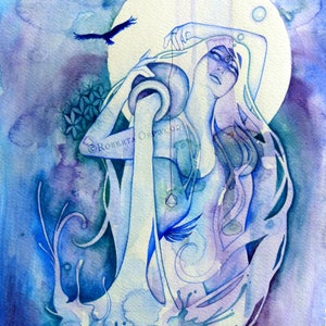 Aquarius Zodiac Goddess Art Print image 4