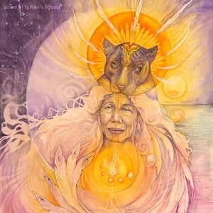 Großmutter Jaguar Krafttier Shamanic Medizin Kunstdruck