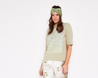 Tranquillity print t-shirt in sage