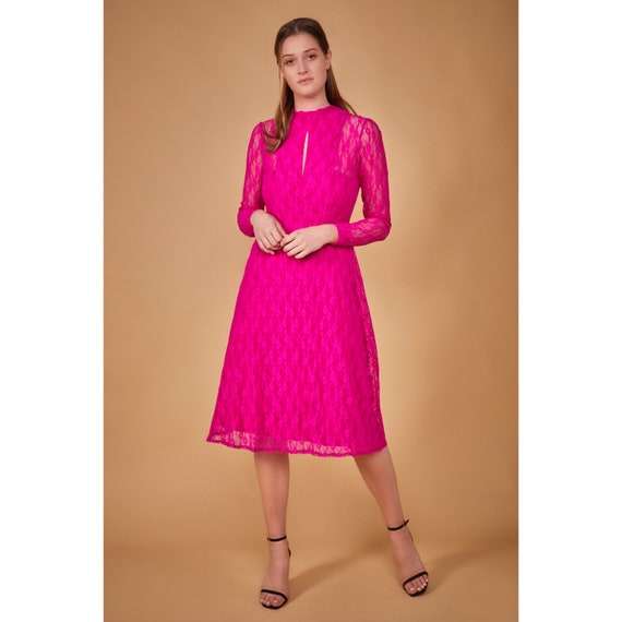 bright pink wedding guest dress
