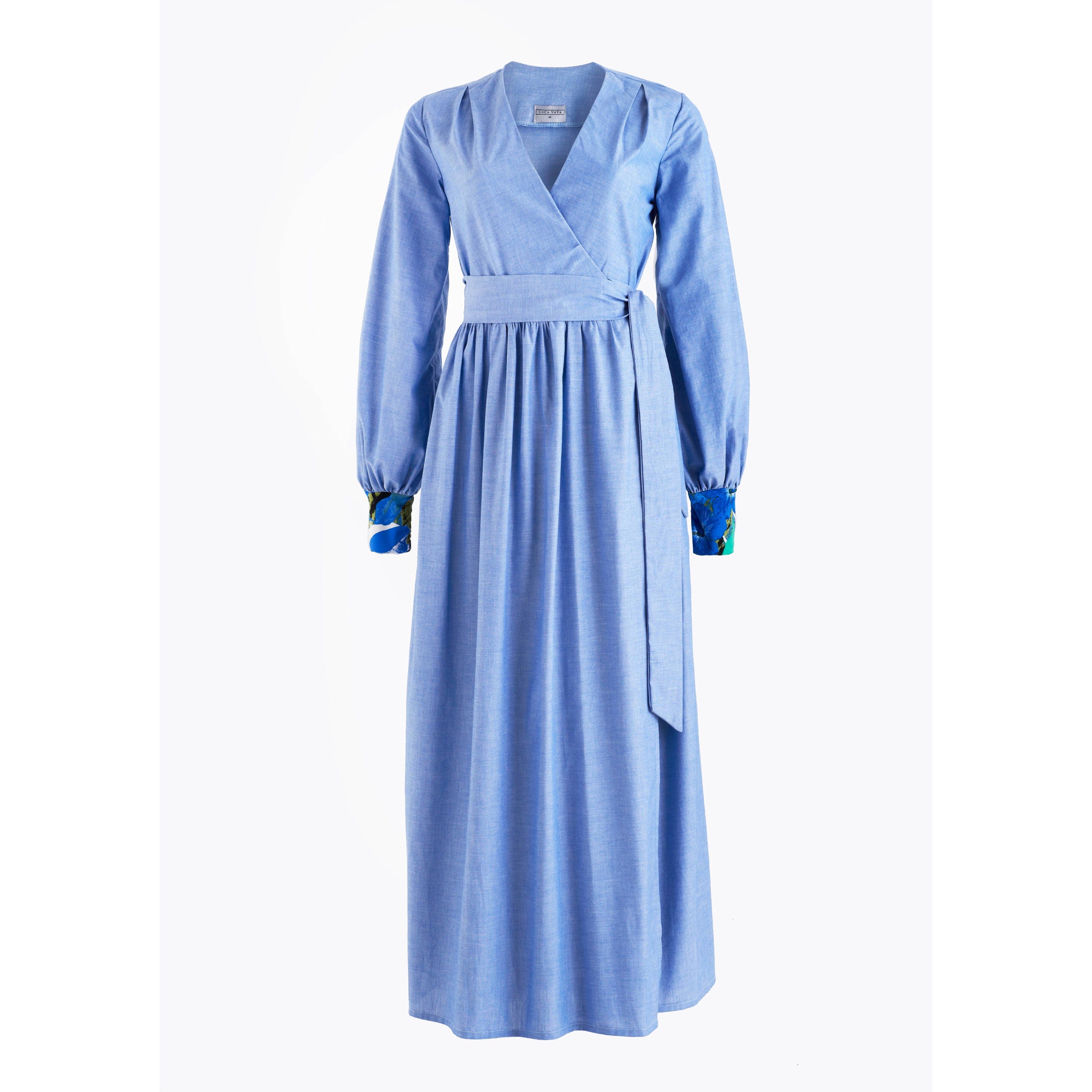 Lilody Maxi Wrap Dress in Cotton Chambray - Etsy UK