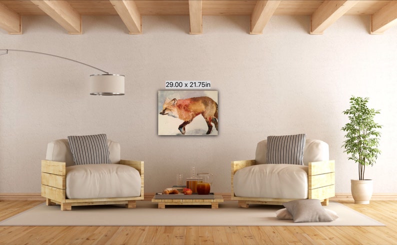 Red Fox Watercolor painting Art Print Red Colorado Art mountain Rustic decor