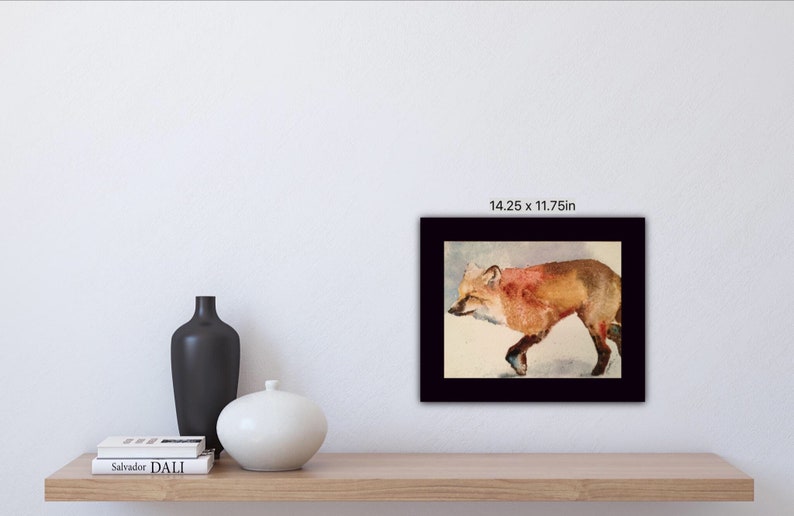 Red Fox Watercolor painting Art Print Red Colorado Art mountain Rustic decor