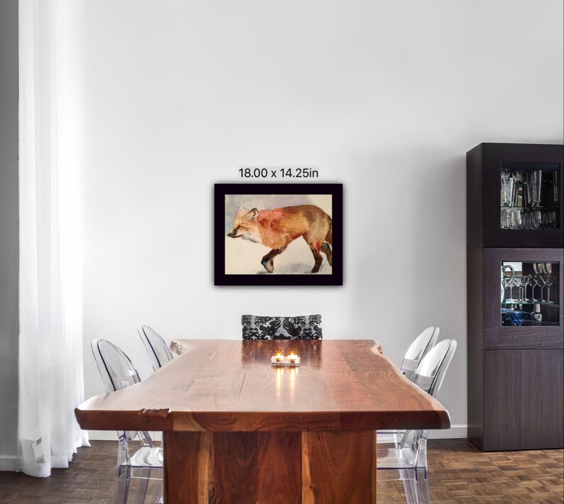 Red Fox Watercolor painting Art Print Red Colorado Art mountain Rustic decor