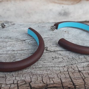Orecchini a cerchio Papaveri in ceramica siciliana - Pennino Gioielli