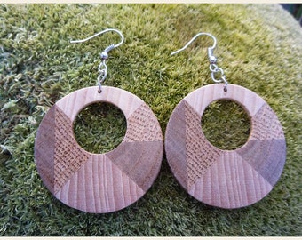 Wooden Earrings 3 Types Of Wood Forest Earrings / Unique Wooden Earrings