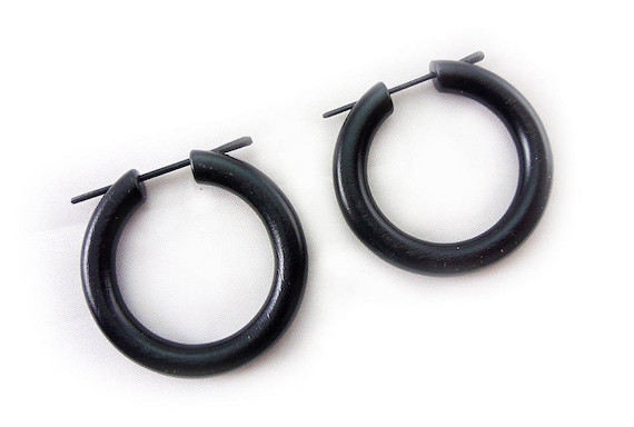 Black wooden earrings deals