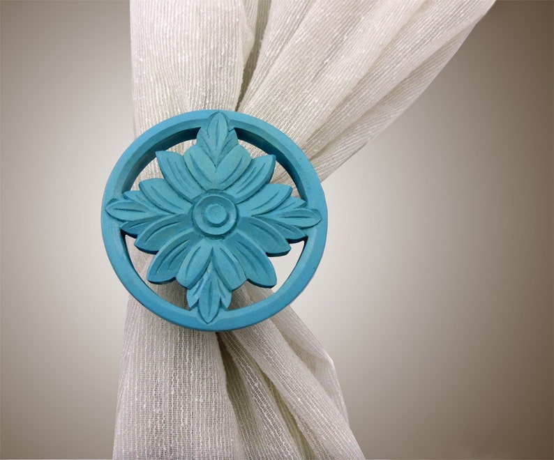 Set of Two Shabby Chic Curtain Tie Backs Wooden Hold Backs Etsy