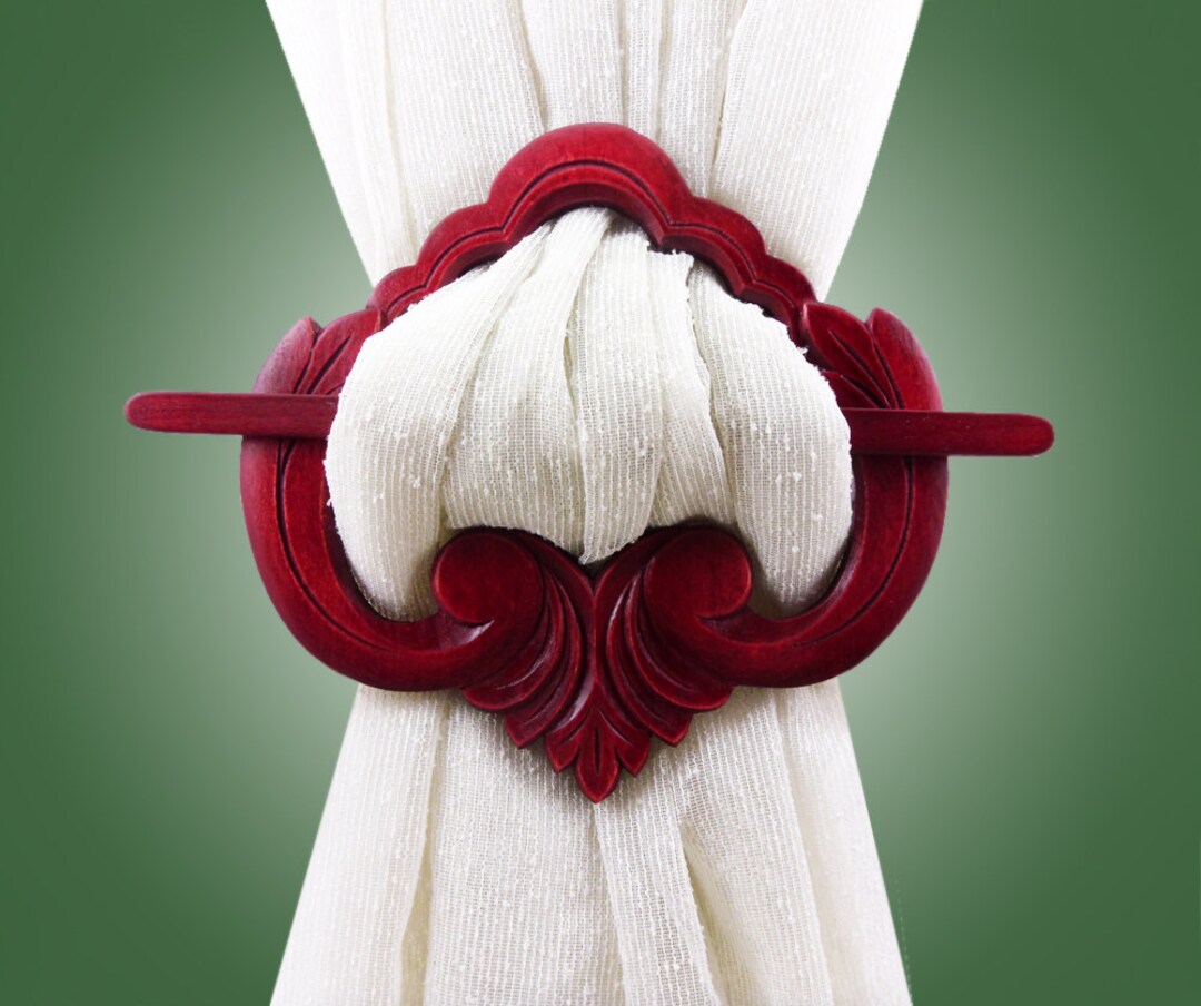 Curtains Tie Back Hand Carved Wooded Hold Back Drapery Tie Back Curtain