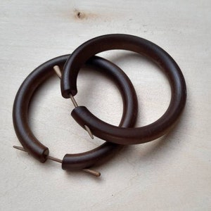 Wooden Hoop Earrings /Tribal earrings / Reclaimed Wood Earrings