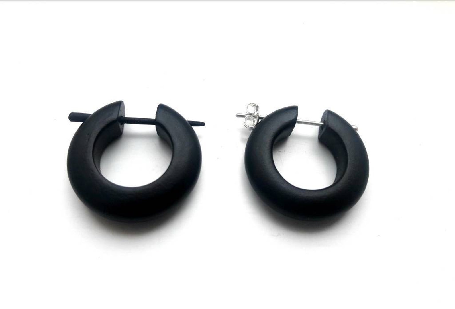 Kleine Hölzerne Hoop Ohrringe Post Ohrringe Holz Hoops Kleine | Etsy