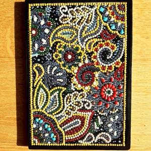 Peinture de diamant - peinture de diamant - cahier d’agenda de cahier avec des fleurs et mandala