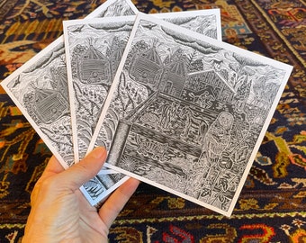 At Home on the Horse Farm Bundle of Five Blank Greeting Cards with Envelopes