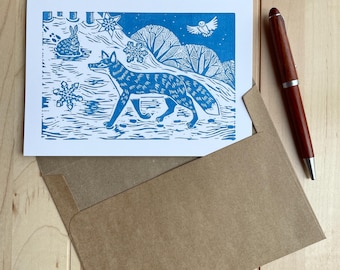 Frosty Foxtrot Single Blank Greeting Card with Envelope
