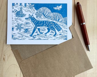 Frosty Foxtrot Bundle of Five Blank Greeting Cards with Envelopes