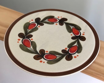 Mid Century Modern Serving Platter or Cake Plate Hand Painted by Schramberg Bernau West German Design