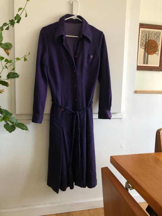 Vintage Purple Shirt Dress Shirtdress Medium to L… - image 7