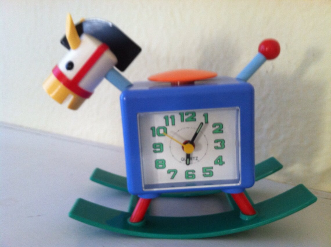 Vintage Plastic Novelty Rocking Horse Alarm Clock by Xonex Etsy