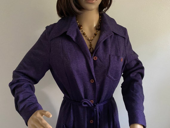 Vintage Purple Shirt Dress Shirtdress Medium to L… - image 4