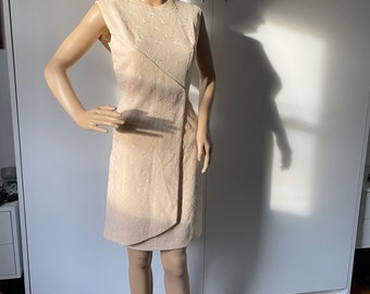 Vintage Mid Century Modern Jackie O Handmade Dress Sleeveless Summer Fitted Sheath