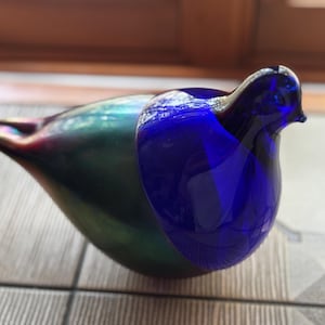 Vintage Oiva Toikka Glass Finnish Bird Littala Birds by Toikka Collection Hand Signed Made in Finland