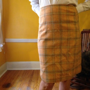 Vintage Mid Century Modern Wool A-line Skirt Size Small