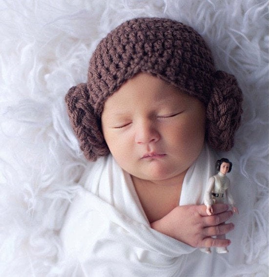 Princess Leia Hat Newborn Photo Prop 
