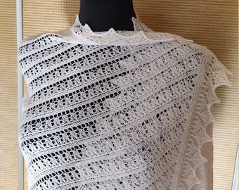 Hand knitted lace shawl