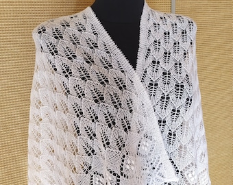 Hand knitted lace shawl