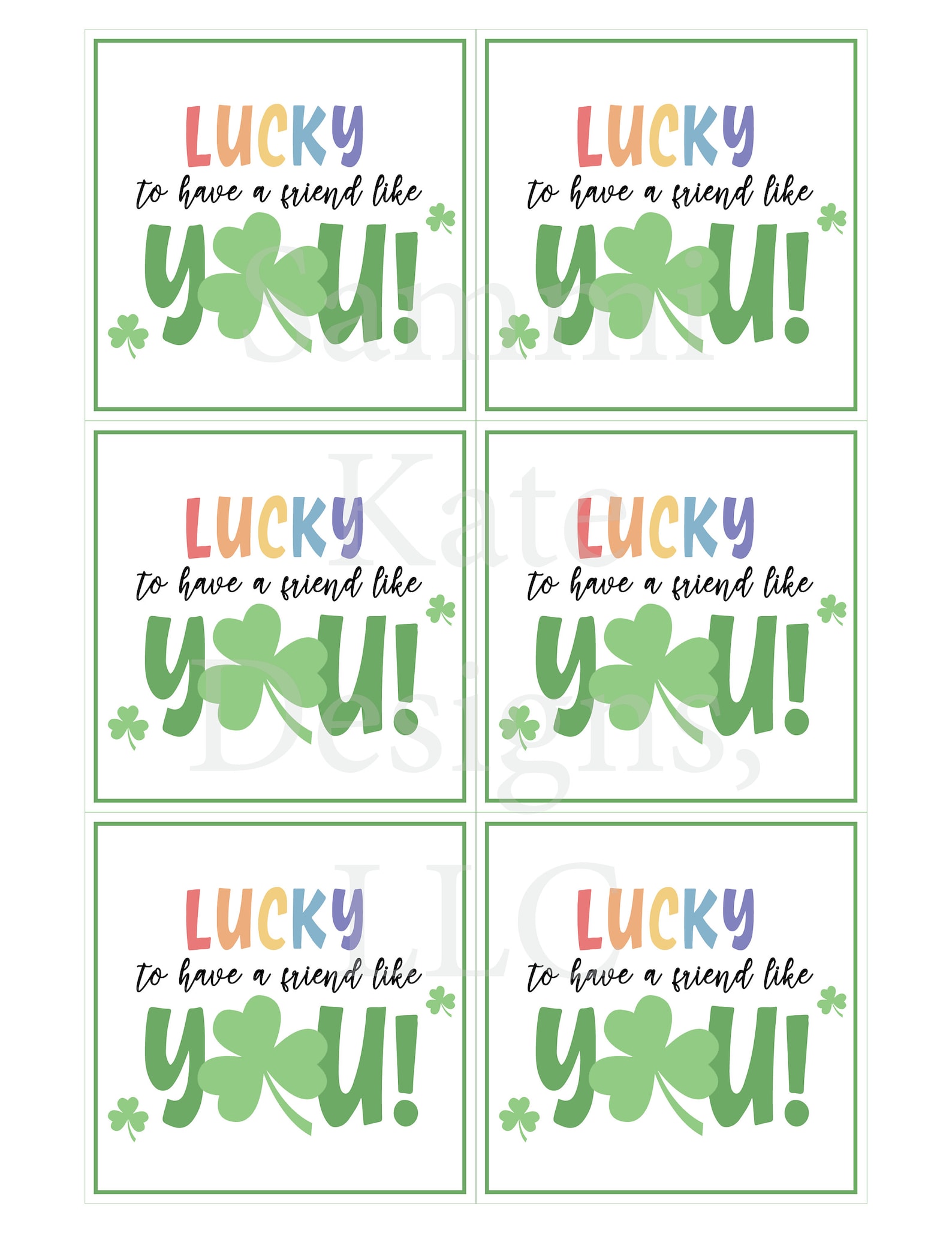 Lucky to Have a Friend Like You St. Patrick's Day Gift Tag Etsy España