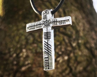 Ogham Cross Pendant - Jesus Christ