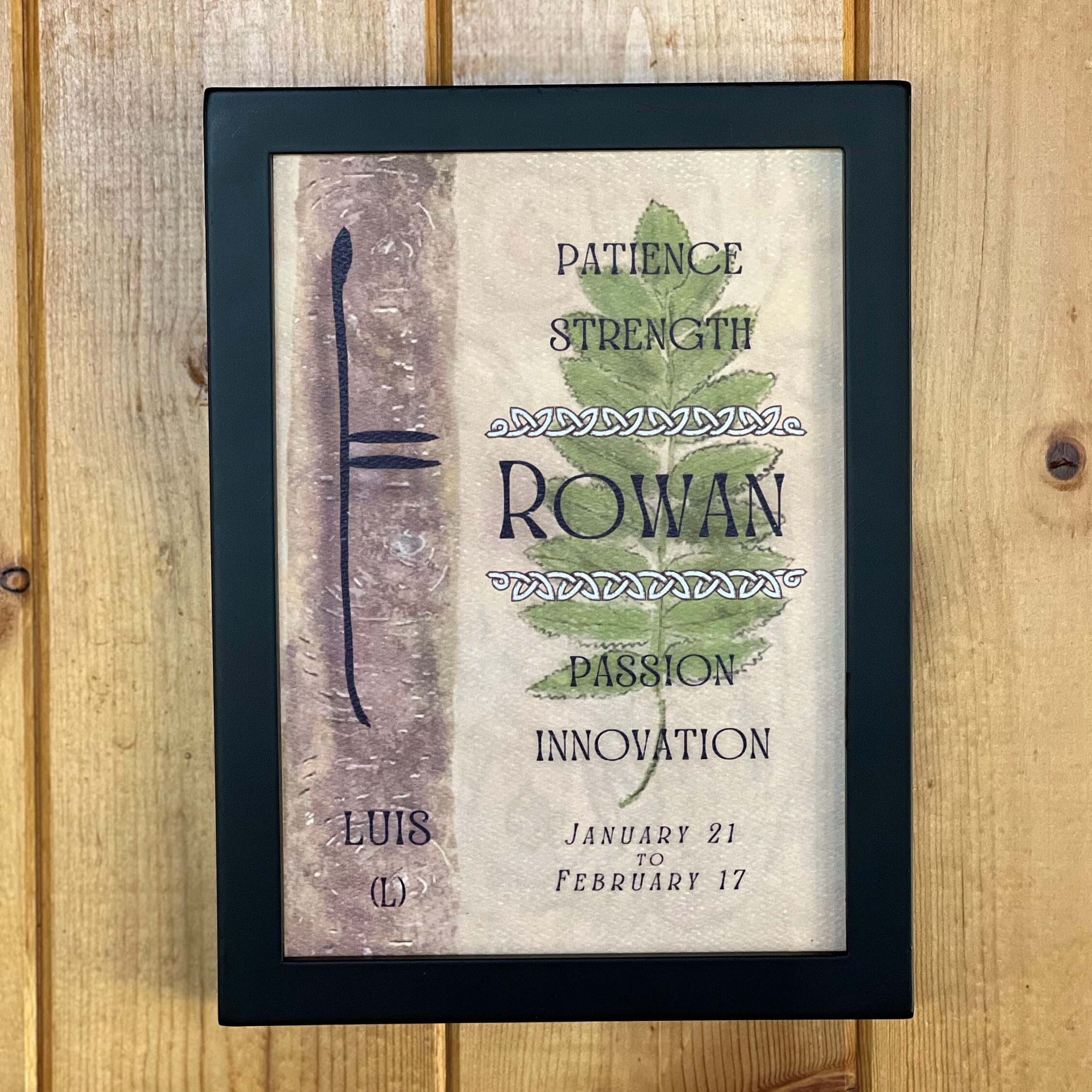 Rowan Tree & Ogham Letter Luis | Arbre d'astrologie celtique