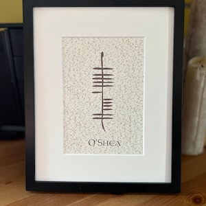Ogham Custom Personalized Art in Framed Prints (8x10 or 11x14)