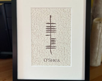 Ogham Custom Personalized Art in Framed Prints (8x10 or 11x14)