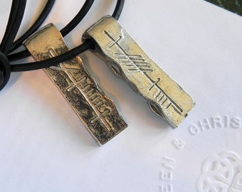 Anam Cara Soul Friend Ogham Pewter Pendant Set