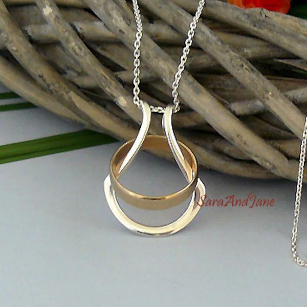Ringhouder ketting - zilver, goud, roségoudvermeil, ringhalter, hoefijzerringhouder, trouwringhouder, verpleegster, arts, porte-bague