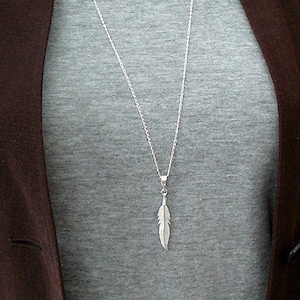 Silver Feather Necklace - Etsy
