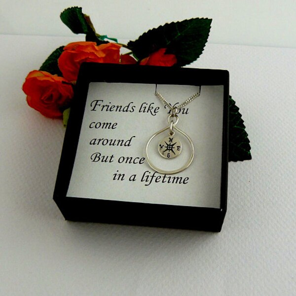 Infinity Compass Necklace - Compass Necklace – Best Friends Forever - Friendship Necklace - Gift for Sister - Sterling Silver - BFF