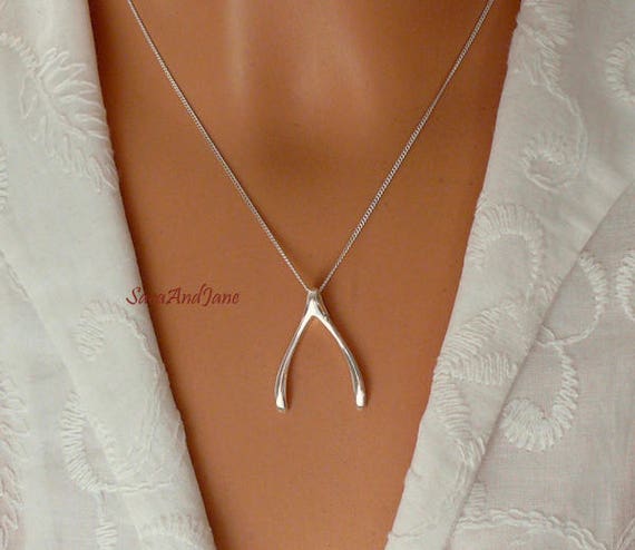 Medium Sterling Silver Wishbone Necklace | Katie Mullally | Wolf & Badger