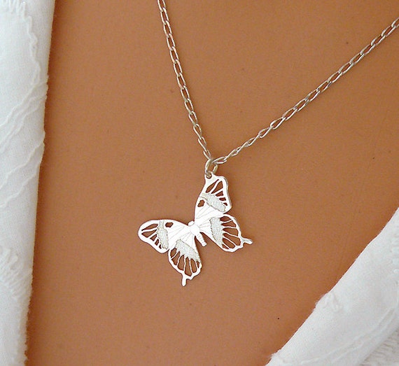 Jewel Tie 925 Sterling Silver Polished Butterfly Pendant Charm Jewel Tie 925 Sterling Silver Polished Butterfly Pendant Charm