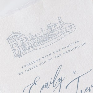 Ocean Cliff in Newport, RI Venue Illustration Line Drawing - PDF & PNG Digital Download Files
