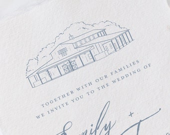 Covington Farm in Dade City, FL Venue Illustration Line Drawing - PDF & PNG Digital Download Files