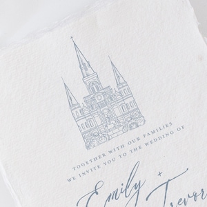 St. Louis Cathedral in New Orleans Venue Illustration Line Drawing - PDF & PNG Digital Download Files
