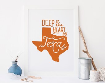Texas Lyrics Art Print: Deep in the Heart of Texas (digital