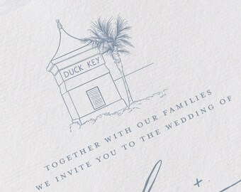 Duck Key in Florida Sign Illustration Line Drawing - PDF & PNG Digital Download Files